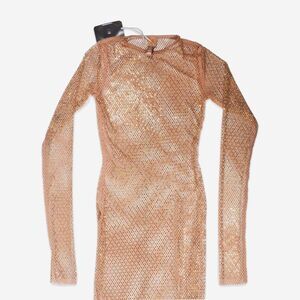 Swarovski x SKIMS Stretch Net Long Sleeve Dress
